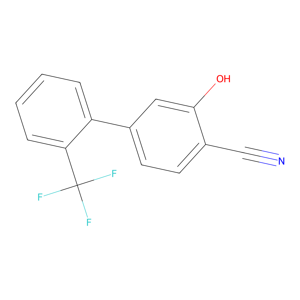 2-Cyano-5-(2-trifluoromethylphenyl)phenol molecular structure, CAS 1261602-98-5