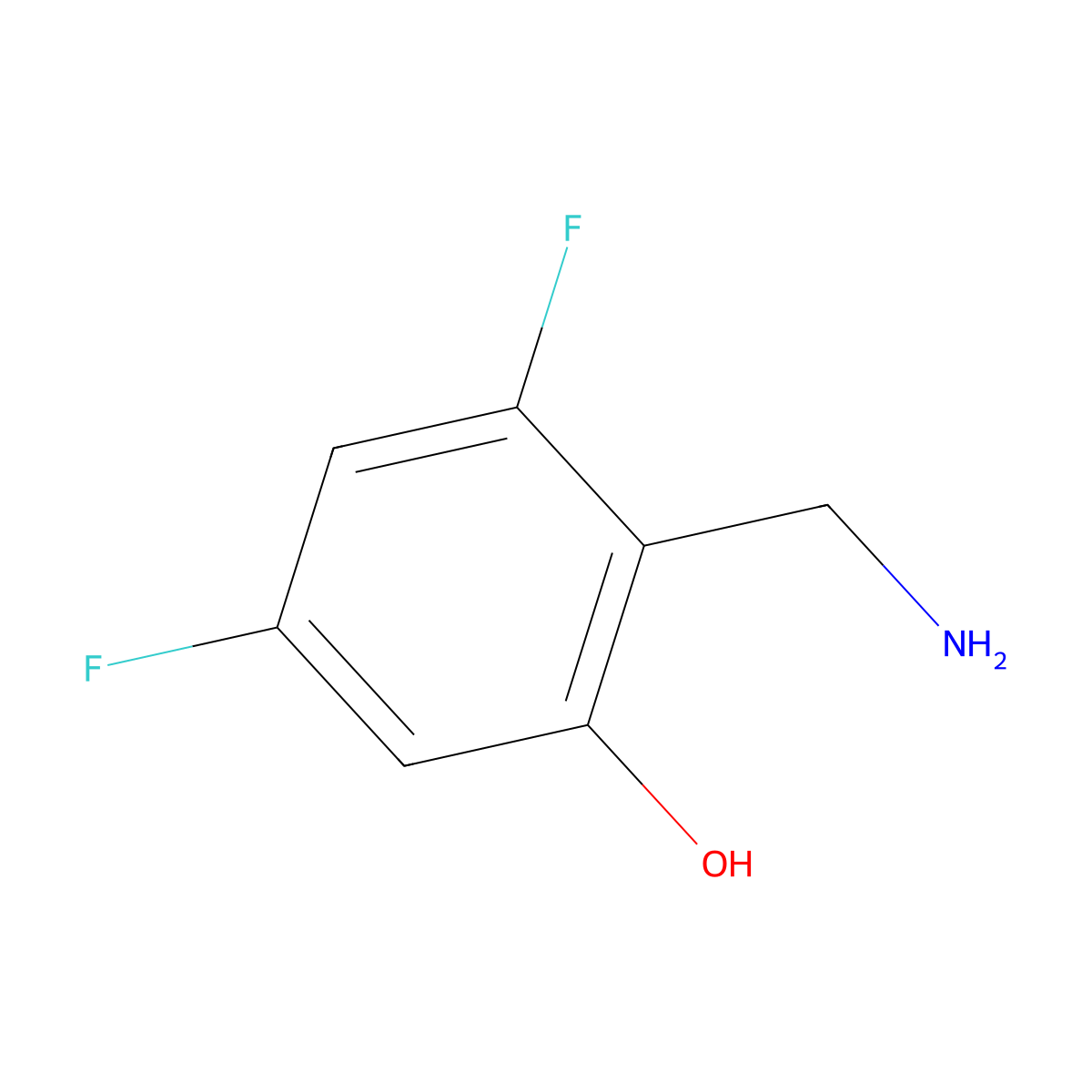 2-(Aminomethyl)-3,5-difluorophenol molecular structure, CAS 1261603-00-2