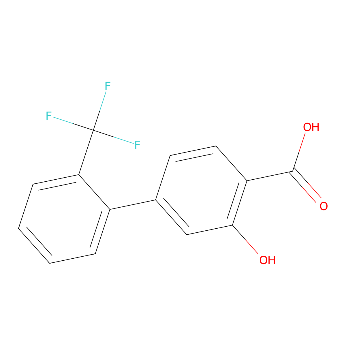 2-Hydroxy-4-(2-trifluoromethylphenyl)benzoic acid molecular structure, CAS 1261603-03-5