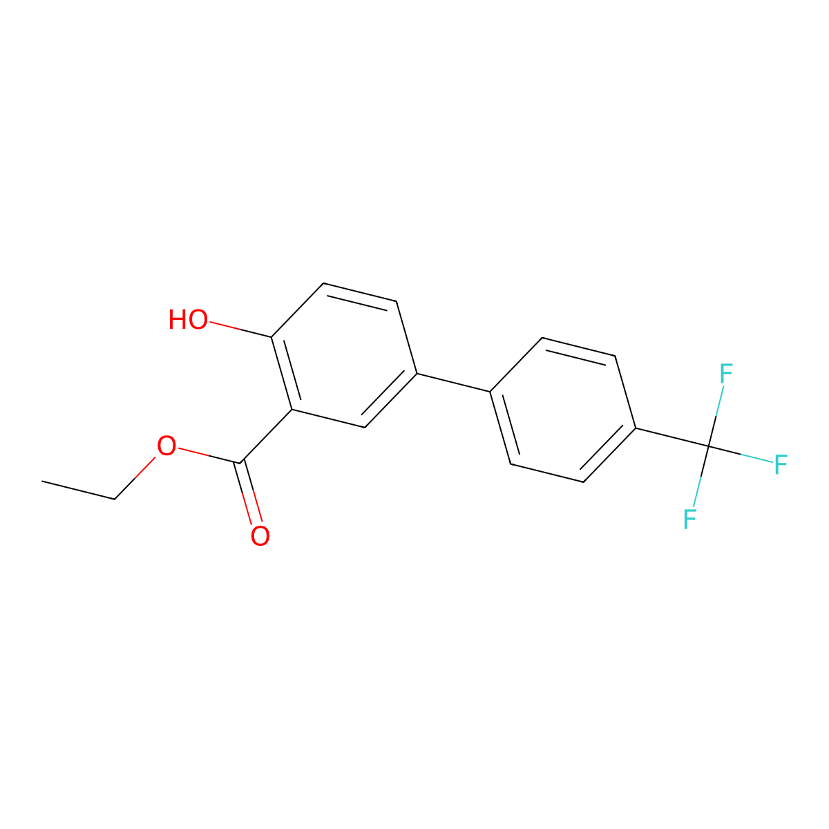 Ethyl 2-hydroxy-5-[4-(trifluoromethyl)phenyl]benzoate molecular structure, CAS 1261603-13-7