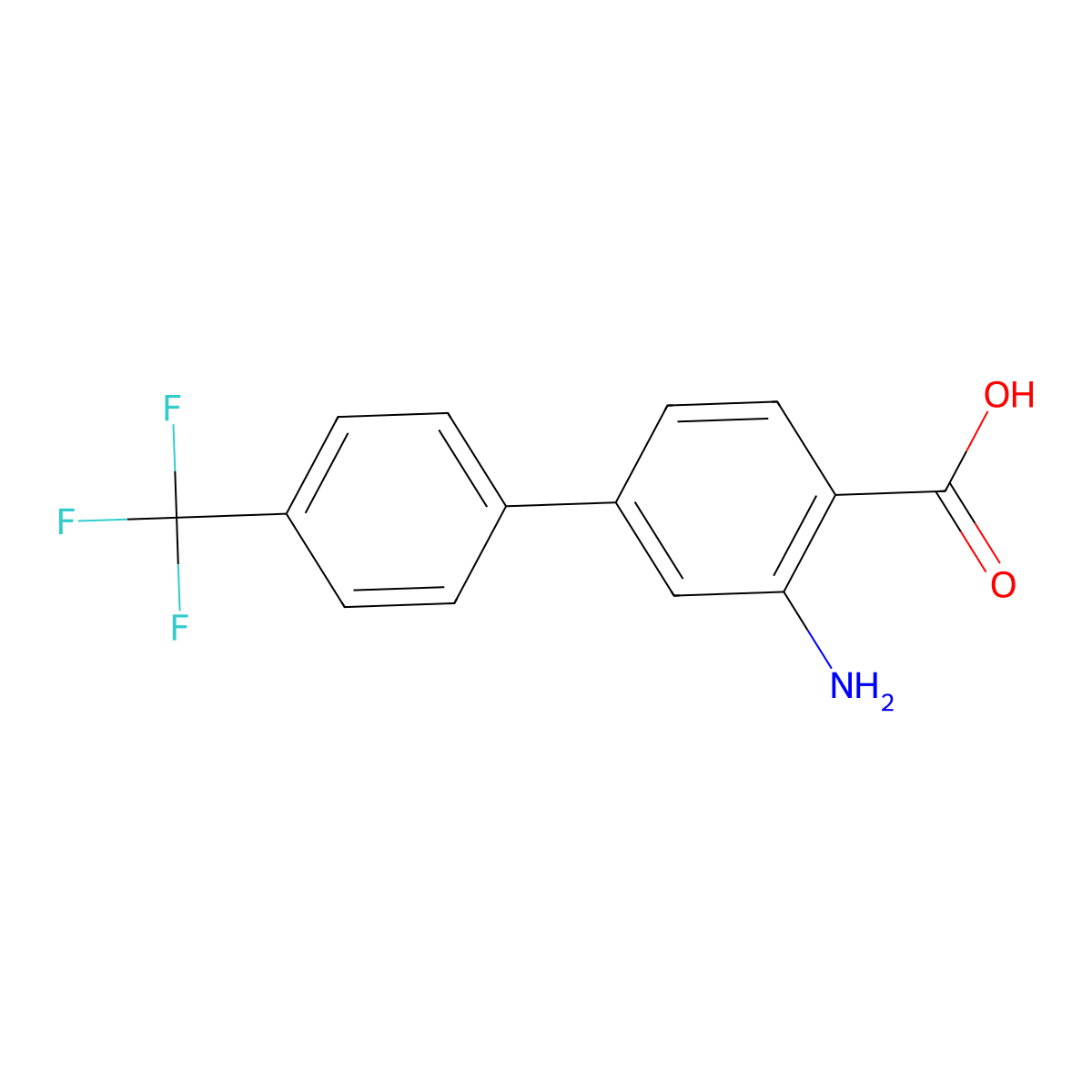 3-Amino-4'-(trifluoromethyl)-[1,1'-biphenyl]-4-carboxylic acid molecular structure, CAS 1261603-27-3