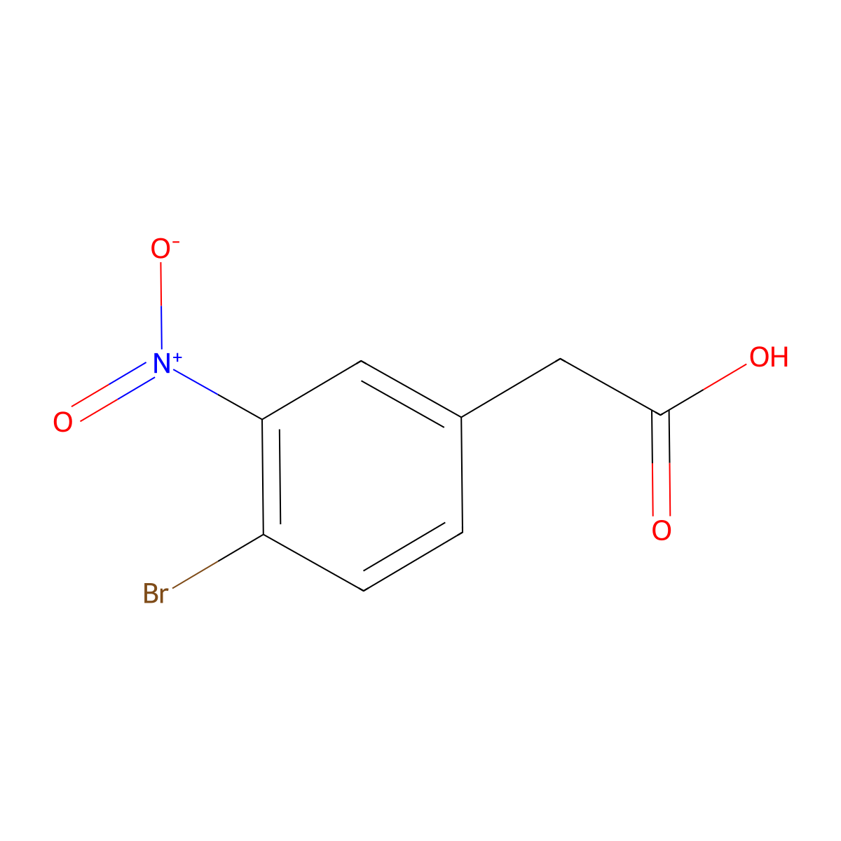 2-(4-Bromo-3-nitrophenyl)acetic acid molecular structure, CAS 1261603-30-8
