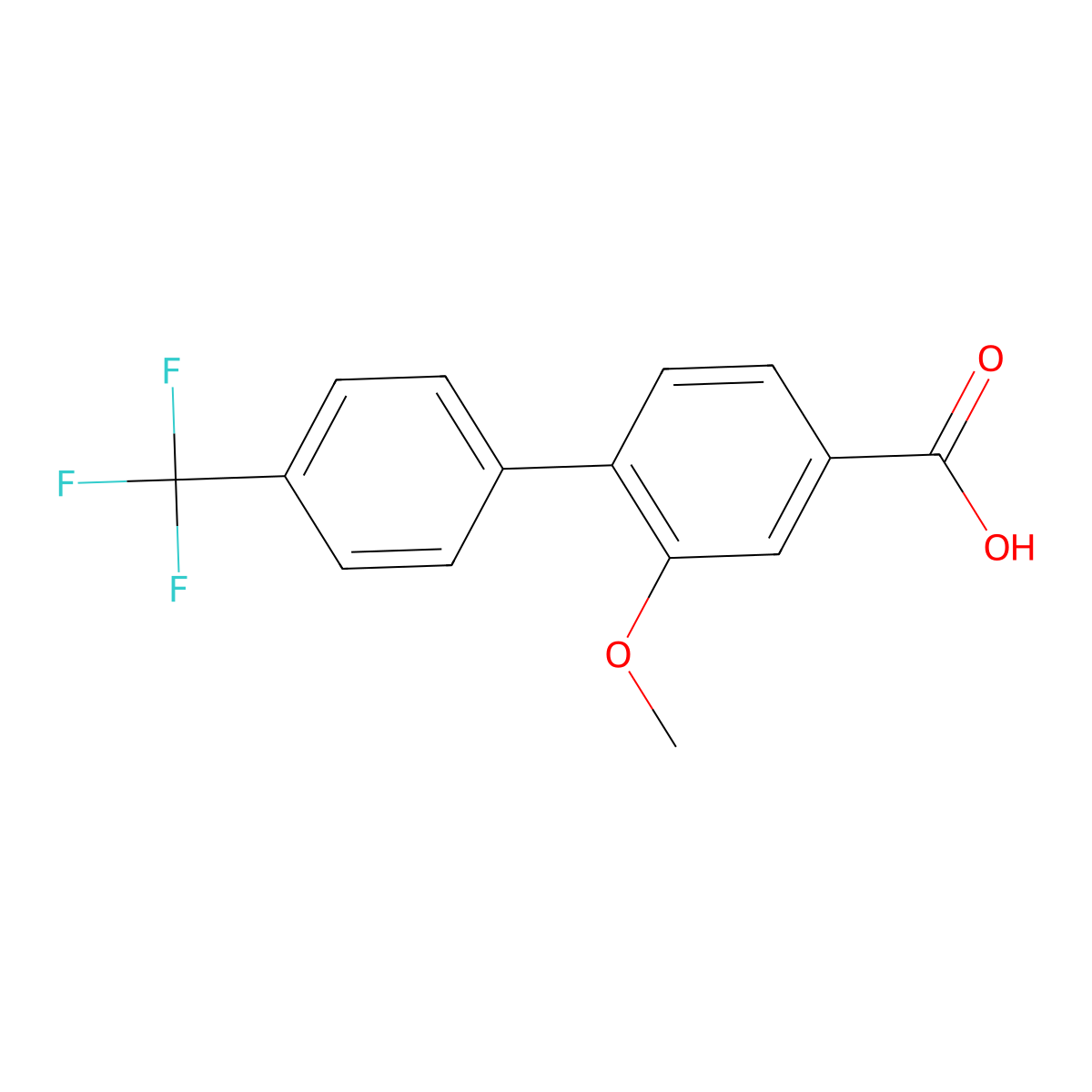 3-Methoxy-4-(4-trifluoromethylphenyl)benzoic acid molecular structure, CAS 1261603-40-0
