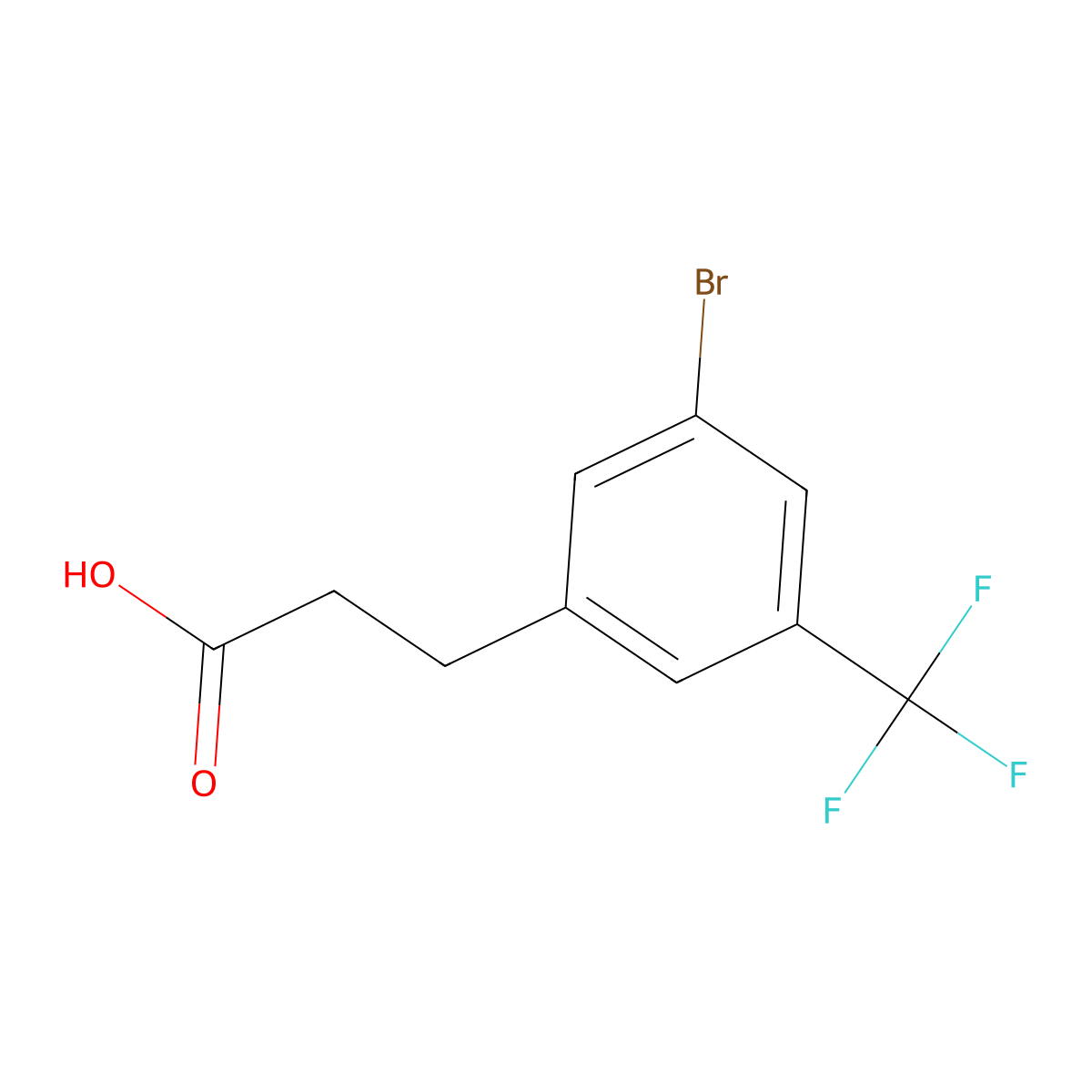 3-[3-Bromo-5-(trifluoromethyl)phenyl]propanoic acid molecular structure, CAS 1261603-45-5