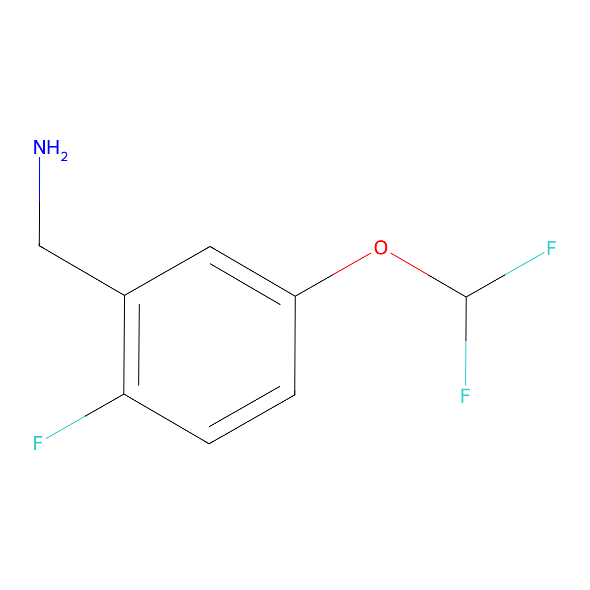 [5-(Difluoromethoxy)-2-fluorophenyl]methanamine molecular structure, CAS 1261603-84-2