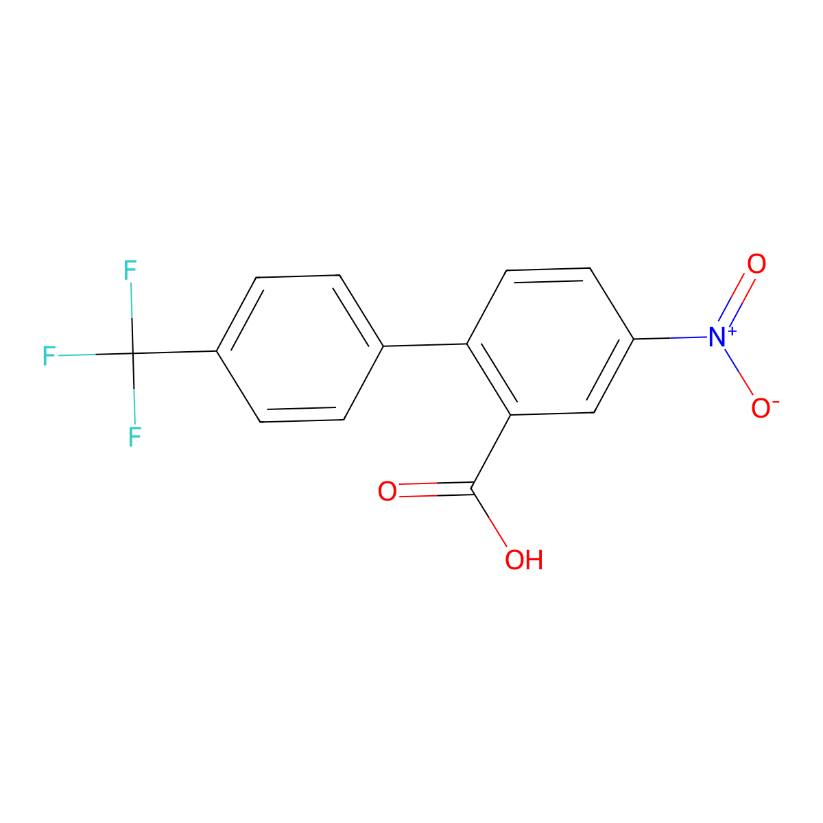 4-Nitro-4'-(trifluoromethyl)biphenyl-2-carboxylic acid molecular structure, CAS 1261604-21-0