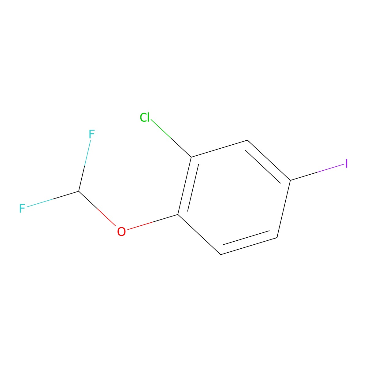 2-Chloro-1-(difluoromethoxy)-4-iodobenzene molecular structure, CAS 1261604-63-0