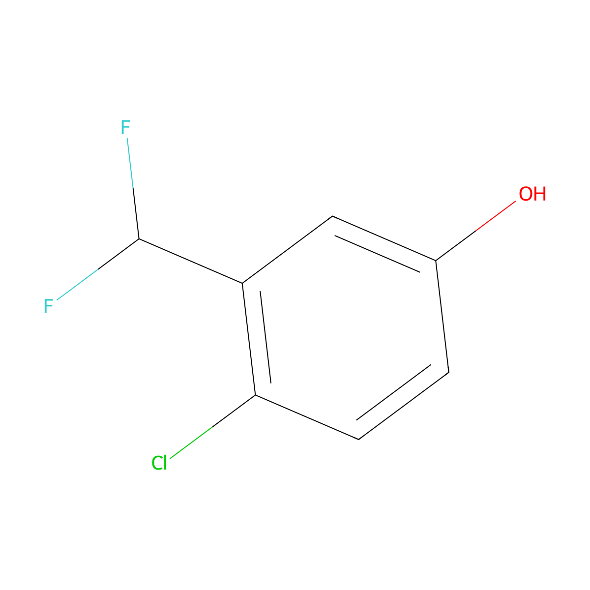4-Chloro-3-(difluoromethyl)phenol molecular structure, CAS 1261605-21-3
