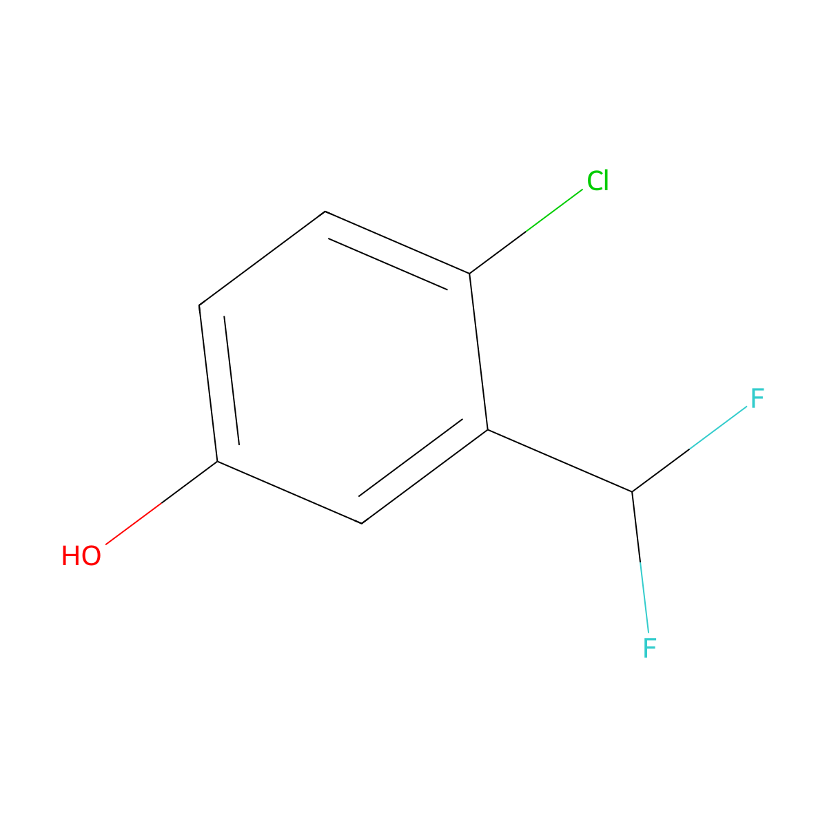 4-Chloro-3-(difluoromethyl)phenol molecular structure, CAS 1261605-21-3