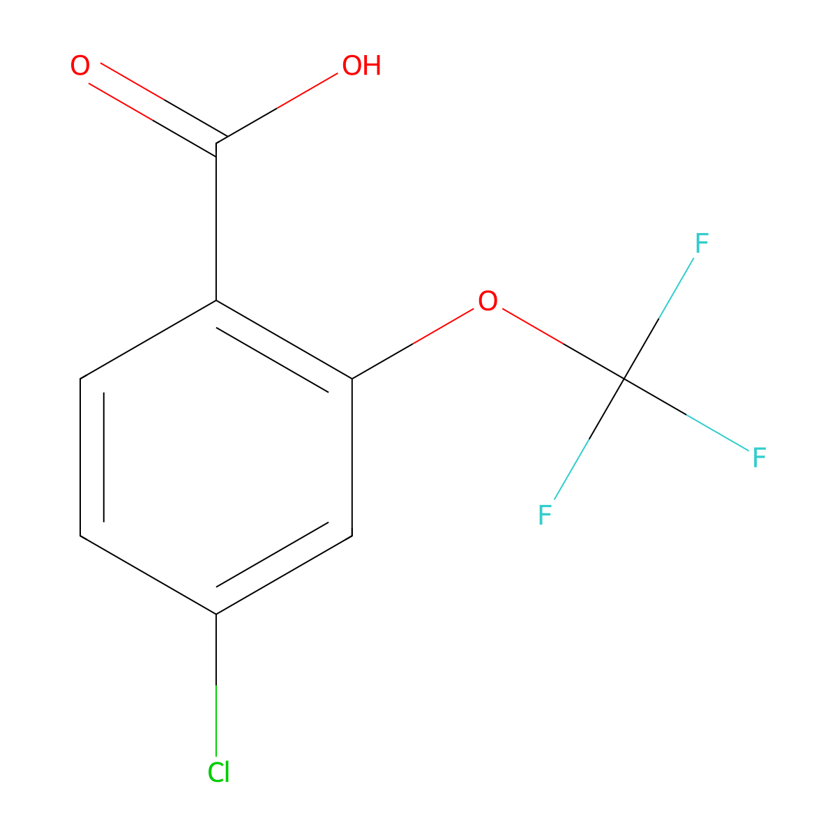4-Chloro-2-(trifluoromethoxy)benzoic acid molecular structure, CAS 1261605-70-2