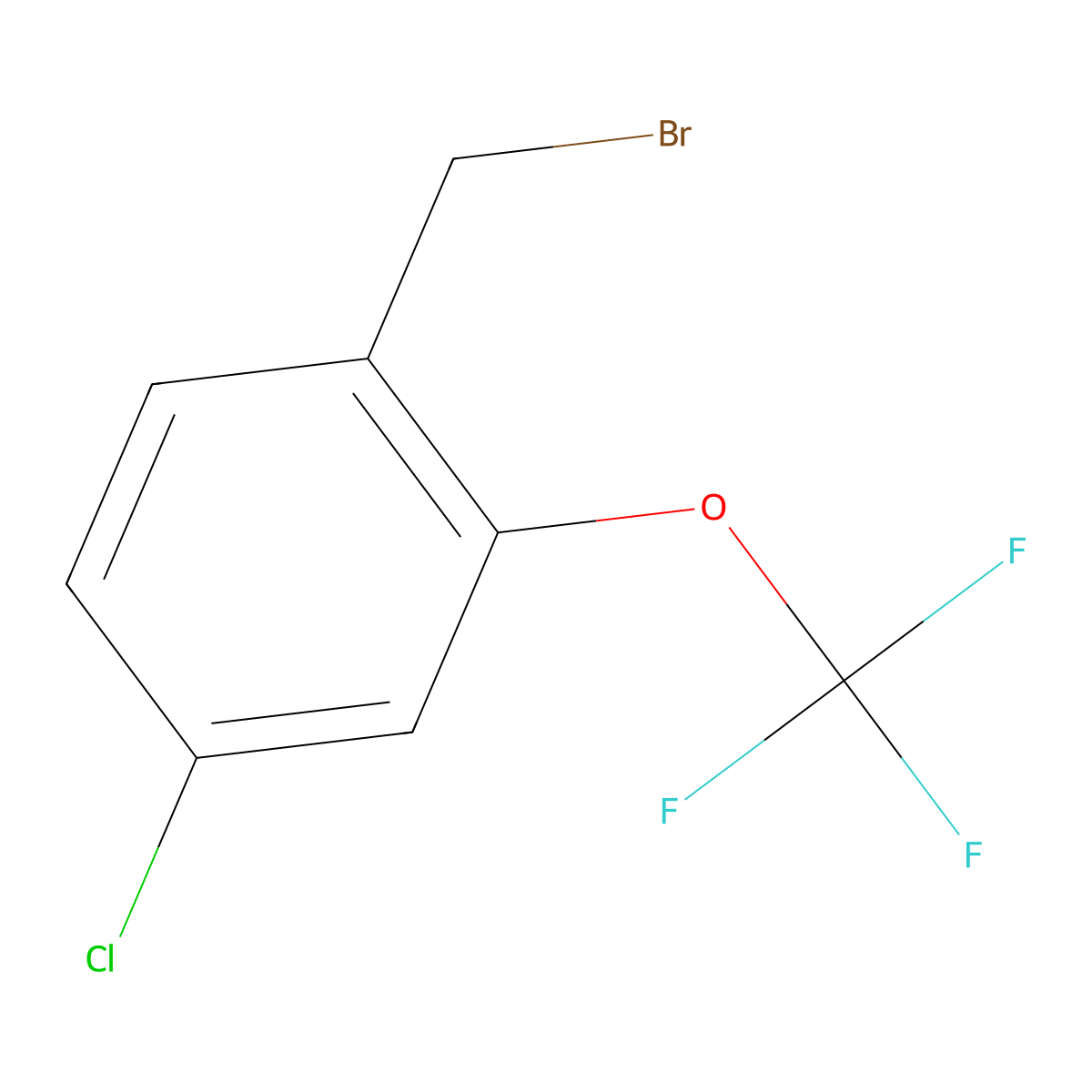 4-Chloro-2-(trifluoromethoxy)benzyl bromide molecular structure, CAS 1261606-06-7