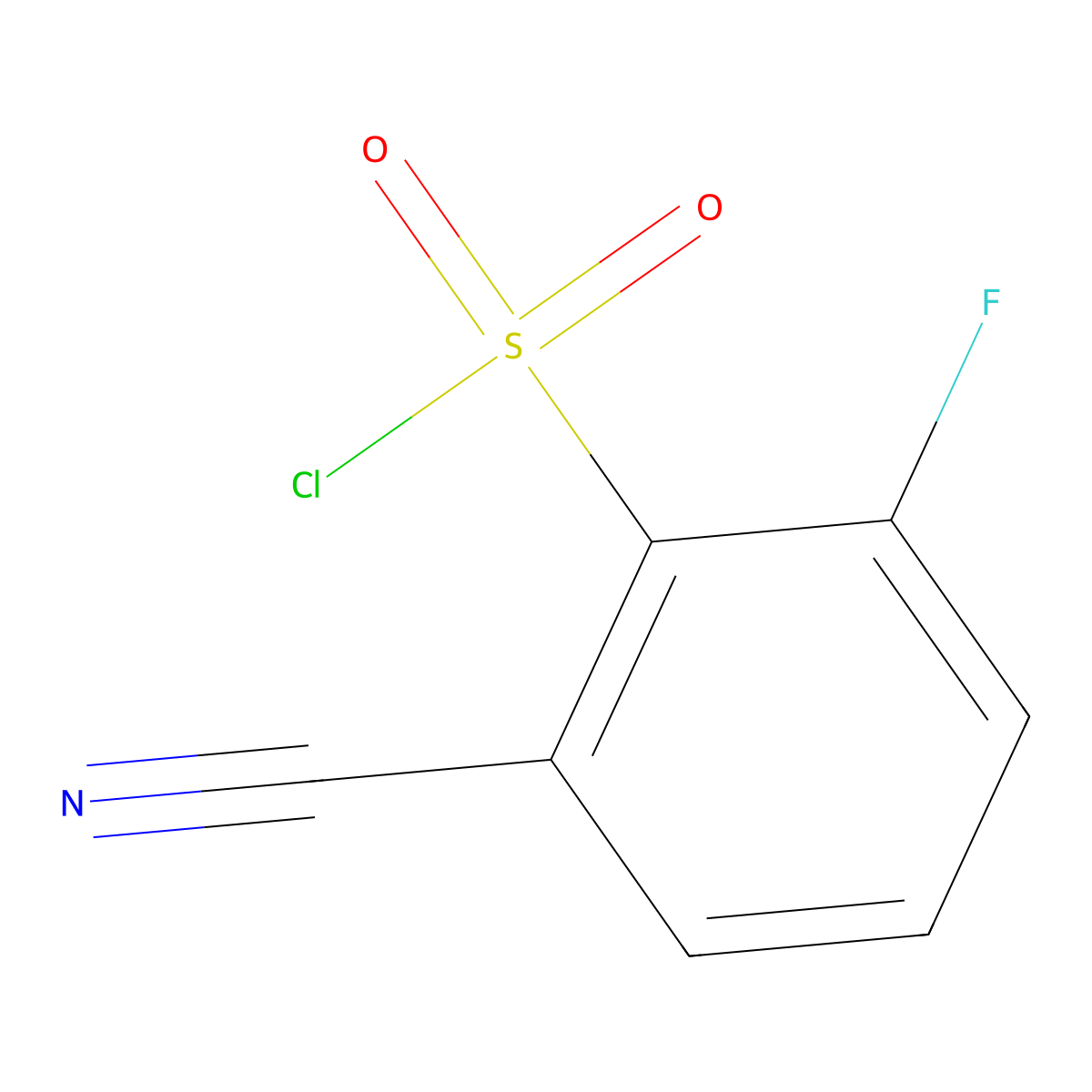 2-Cyano-6-fluorobenzene-1-sulfonyl chloride molecular structure, CAS 1261606-12-5