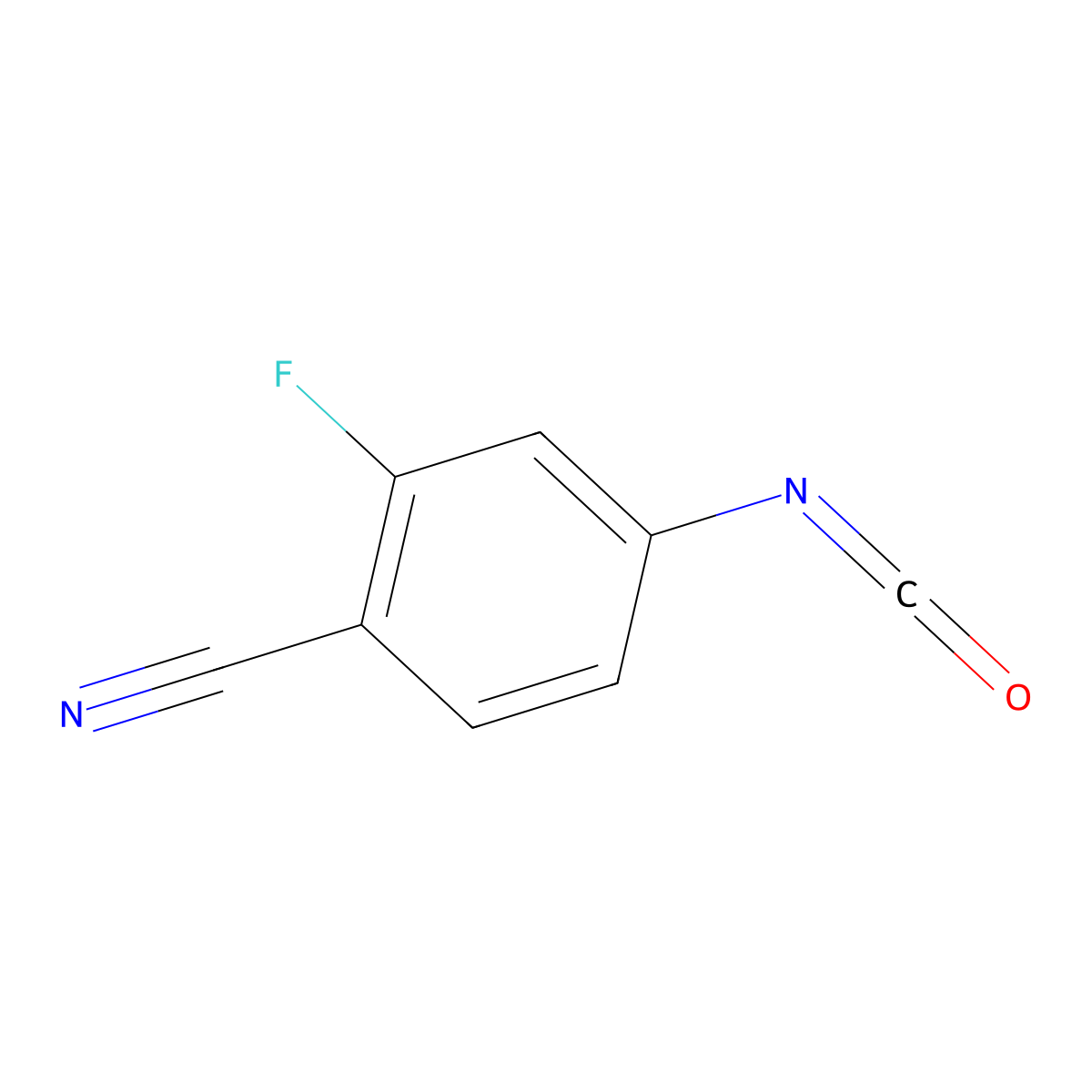 2-Fluoro-4-isocyanatobenzonitrile molecular structure, CAS 1261606-20-5