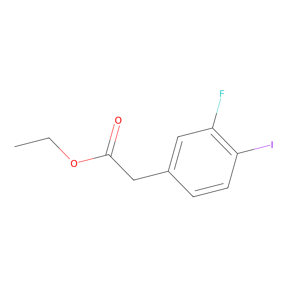 Ethyl 2-(3-fluoro-4-iodophenyl)acetate molecular structure, CAS 1261606-34-1