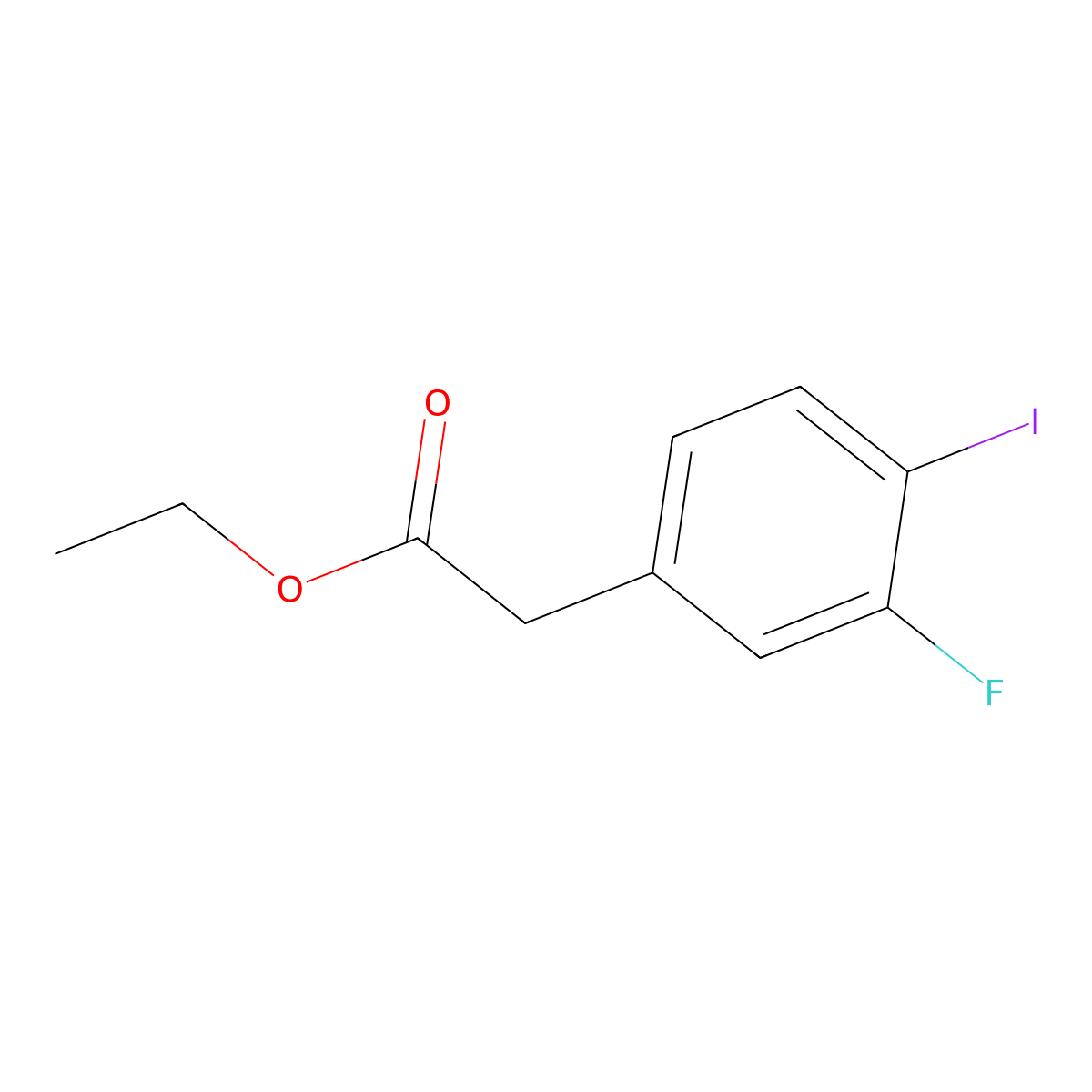 Ethyl 2-(3-fluoro-4-iodophenyl)acetate molecular structure, CAS 1261606-34-1