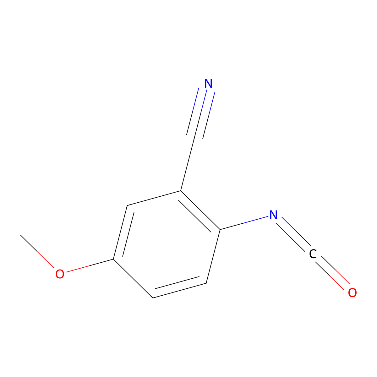 Benzonitrile, 2-isocyanato-5-methoxy- molecular structure, CAS 1261606-35-2