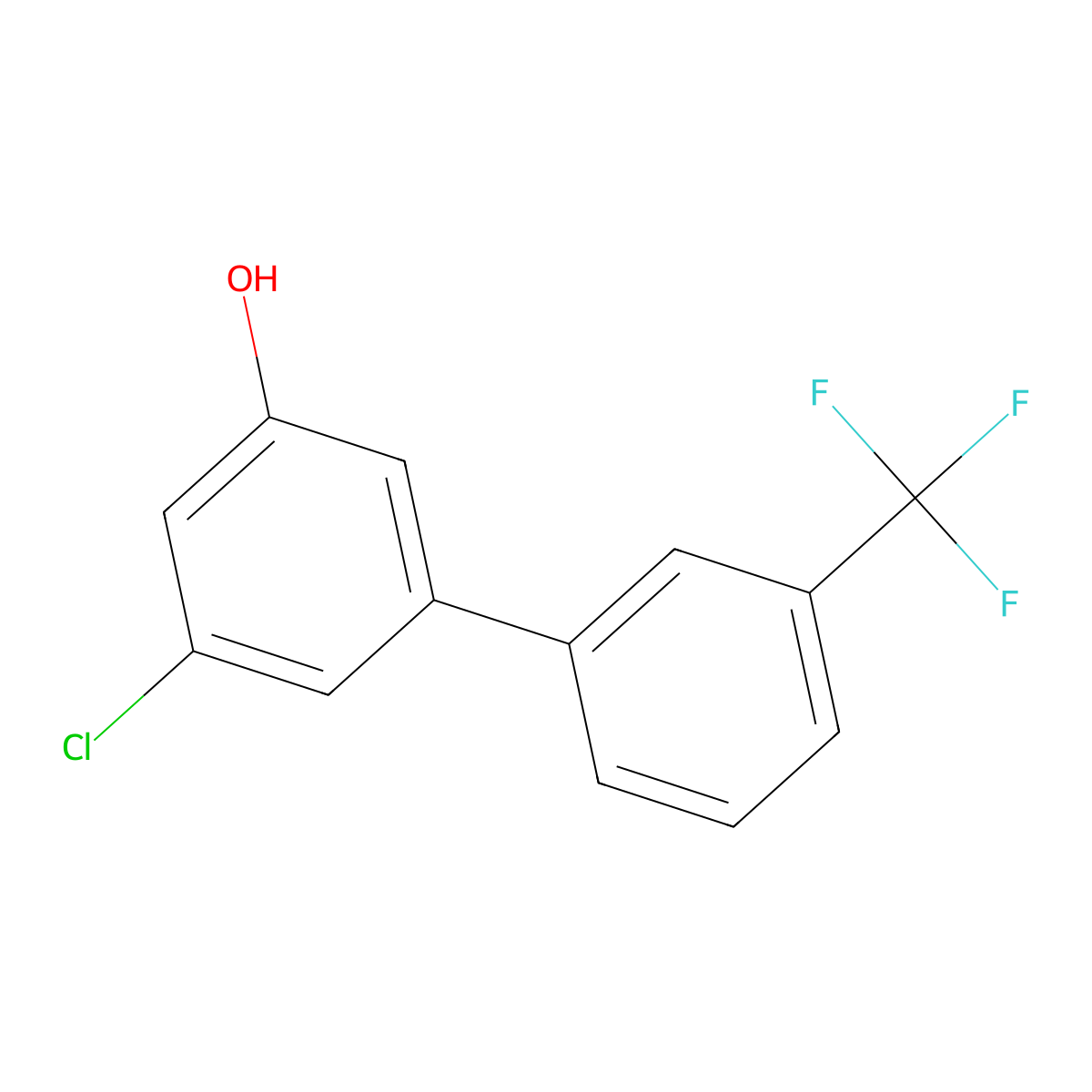 5-Chloro-3'-(trifluoromethyl)[1,1'-biphenyl]-3-ol molecular structure, CAS 1261606-57-8