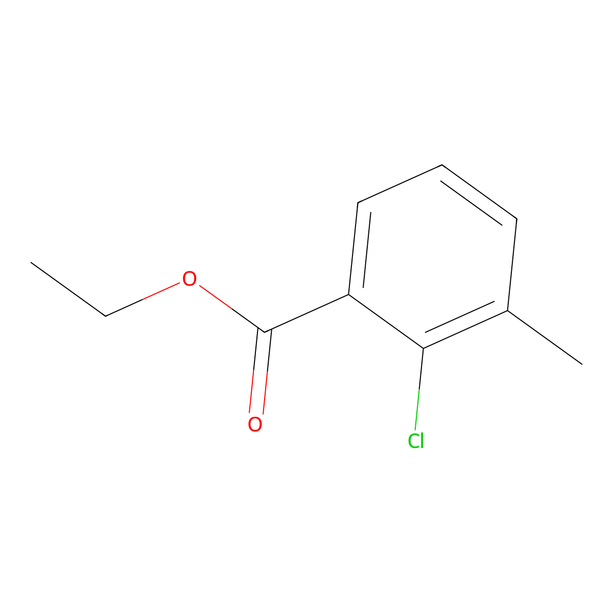 Benzoic acid, 2-chloro-3-methyl-, ethyl ester molecular structure, CAS 1261606-72-7