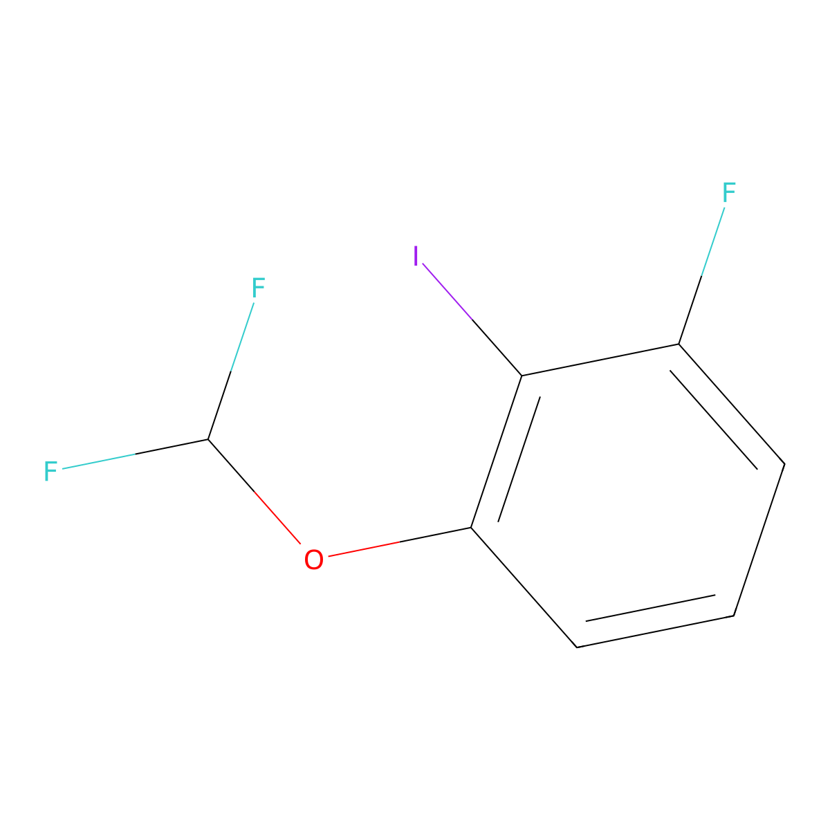 1-(Difluoromethoxy)-3-fluoro-2-iodobenzene molecular structure, CAS 1261606-77-2