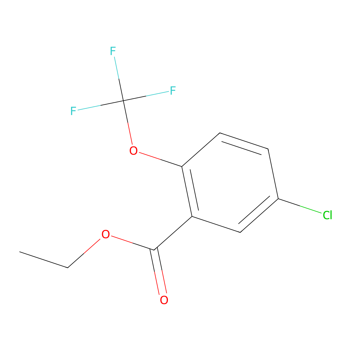 Ethyl 5-chloro-2-(trifluoromethoxy)benzoate molecular structure, CAS 1261606-80-7