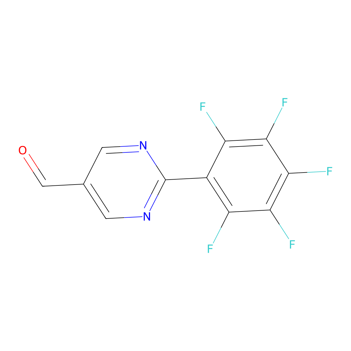2-(Perfluorophenyl)pyrimidine-5-carboxaldehyde molecular structure, CAS 1261608-20-1