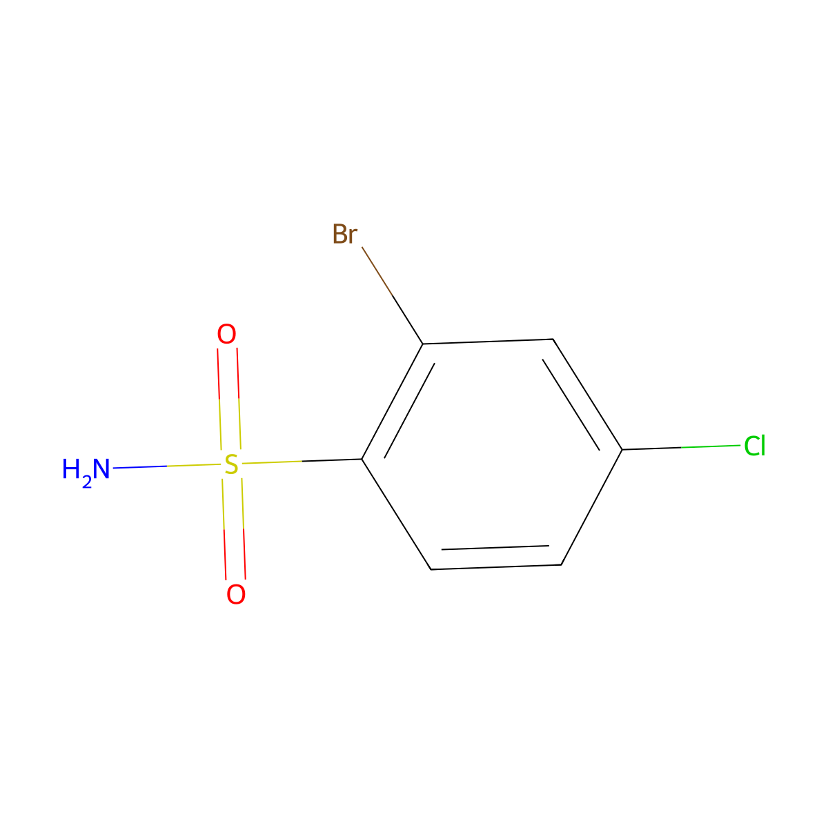 2-Bromo-4-chlorobenzene-1-sulfonamide molecular structure, CAS 1261608-80-3