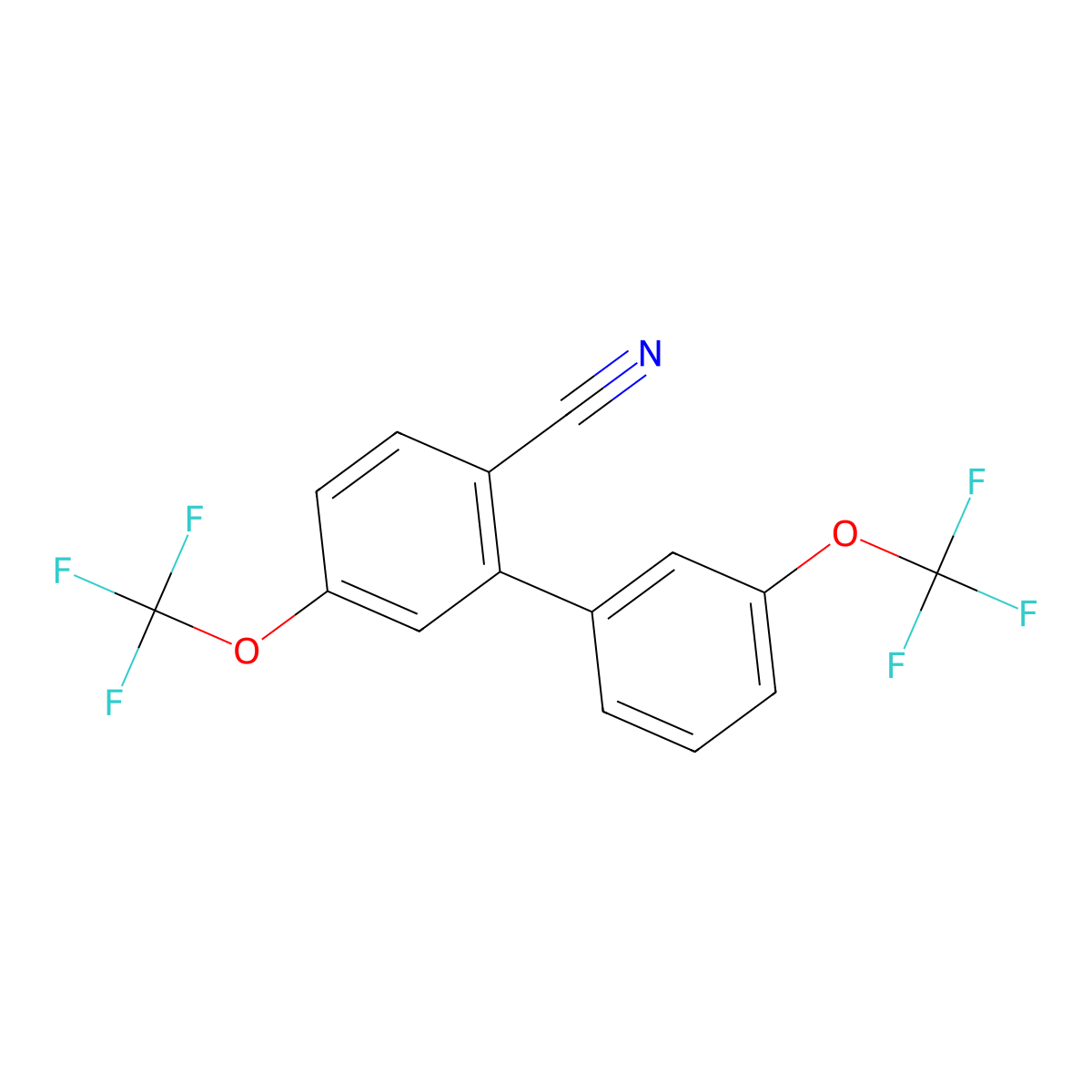 3',5-Bis(trifluoromethoxy)-[1,1'-biphenyl]-2-carbonitrile molecular structure, CAS 1261609-45-3