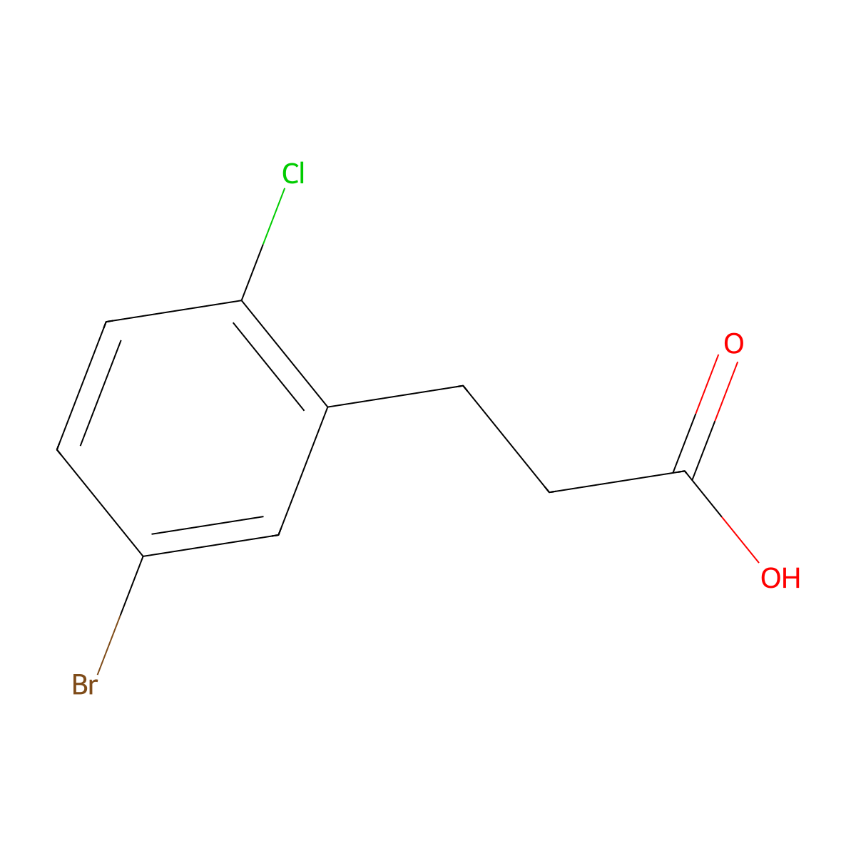 3-(5-Bromo-2-chlorophenyl)propanoic acid molecular structure, CAS 1261609-54-4
