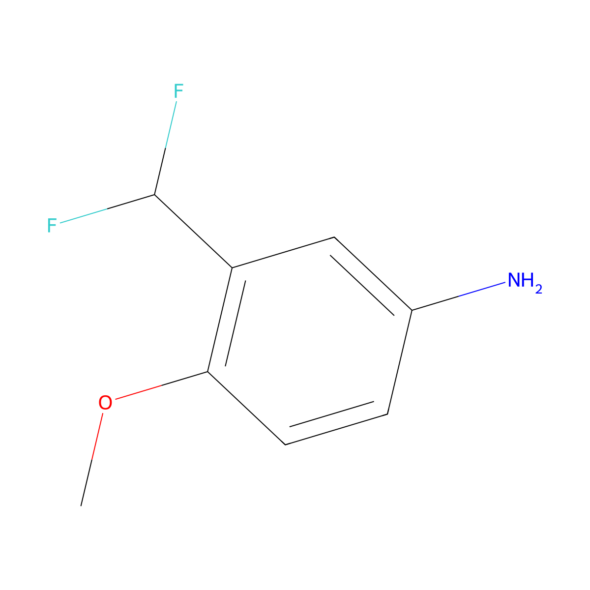 3-(Difluoromethyl)-4-methoxyaniline molecular structure, CAS 1261609-79-3