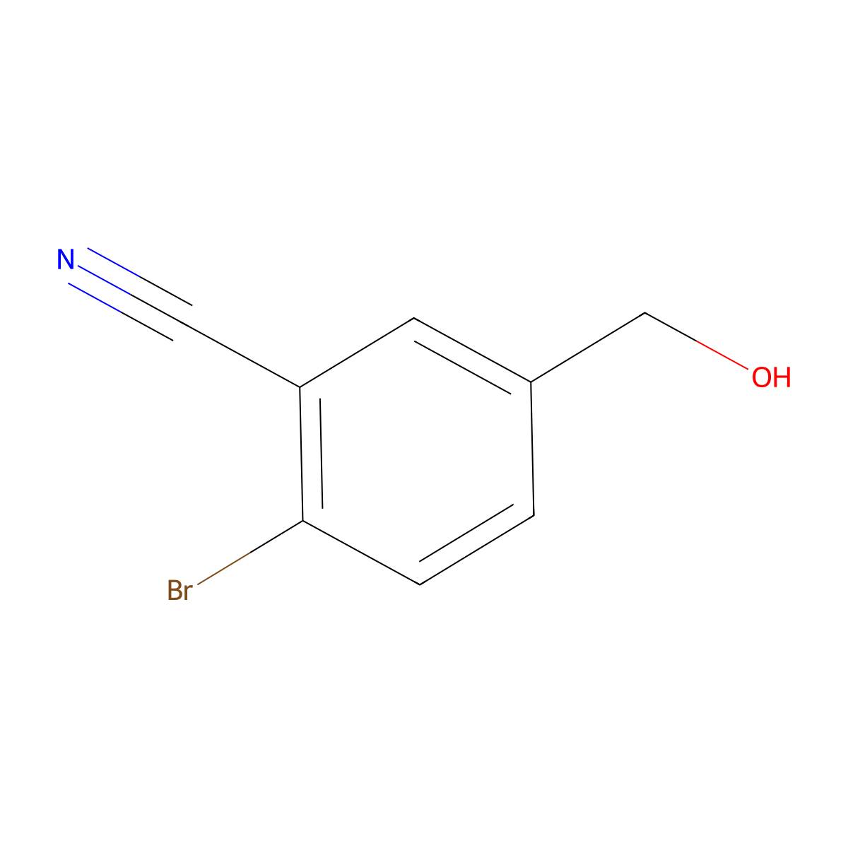 2-Bromo-5-(hydroxymethyl)benzonitrile molecular structure, CAS 1261609-83-9