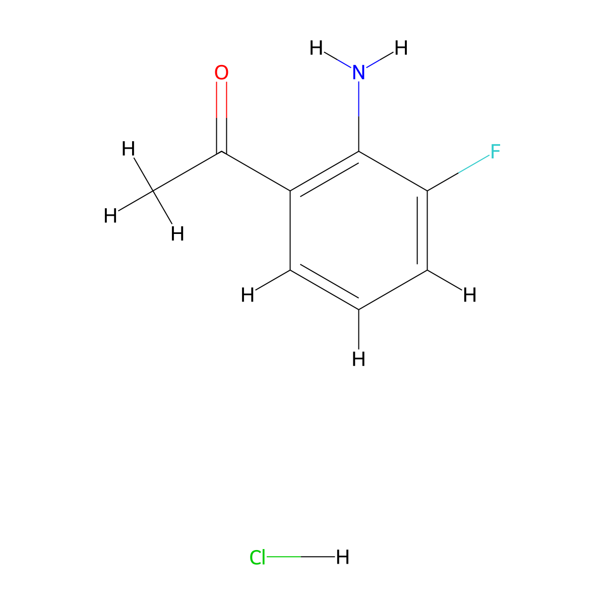 1-(2-Amino-3-fluorophenyl)ethanone hydrochloride molecular structure, CAS 1261609-84-0