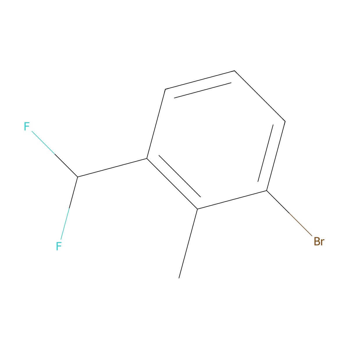 1-Bromo-3-(difluoromethyl)-2-methylbenzene molecular structure, CAS 1261609-97-5