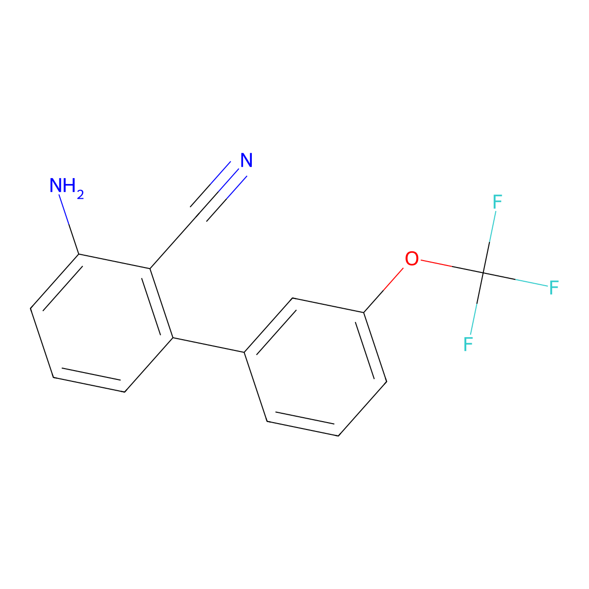 3-Amino-3'-(trifluoromethoxy)-[1,1'-biphenyl]-2-carbonitrile molecular structure, CAS 1261610-12-1