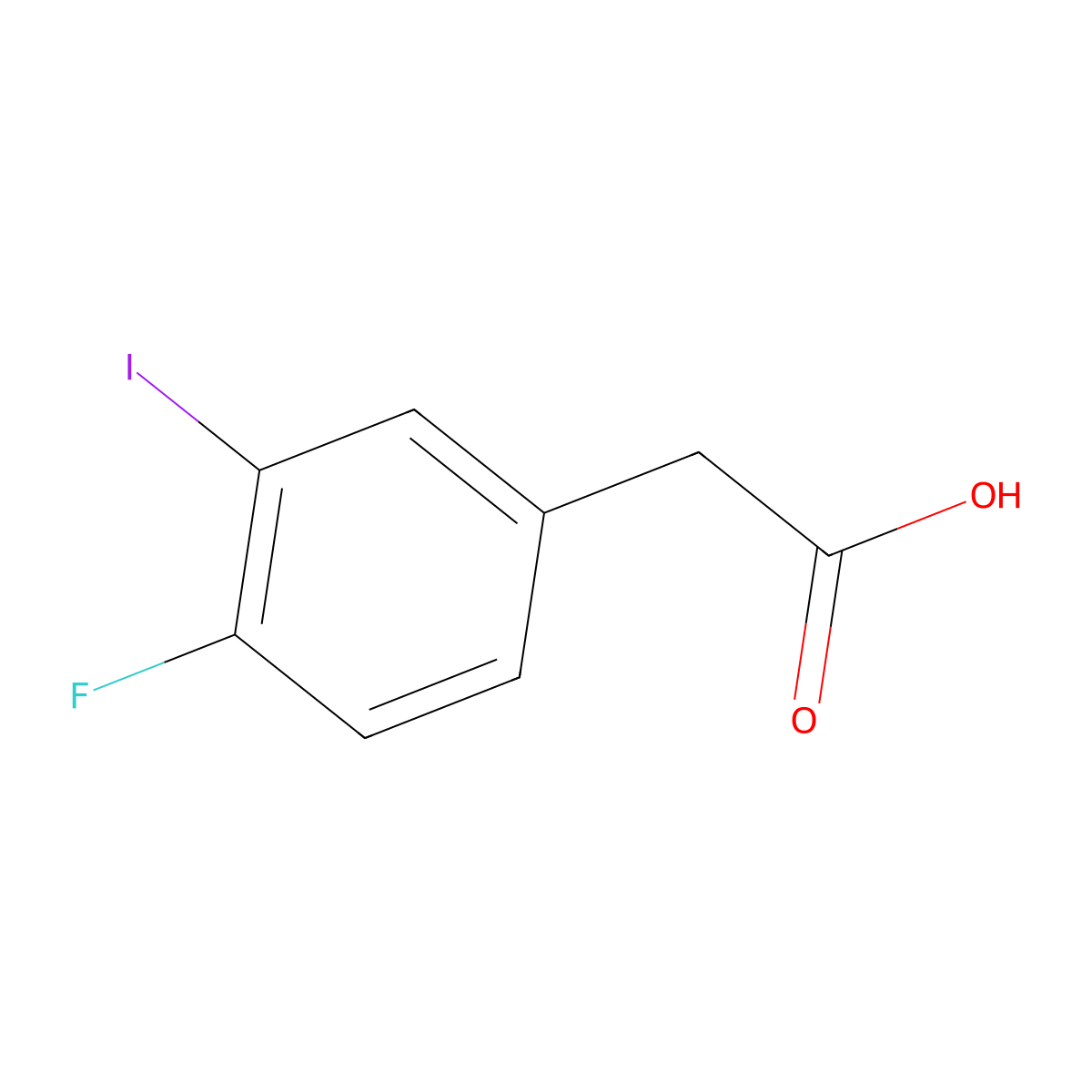 2-(4-Fluoro-3-iodophenyl)acetic acid molecular structure, CAS 1261610-29-0