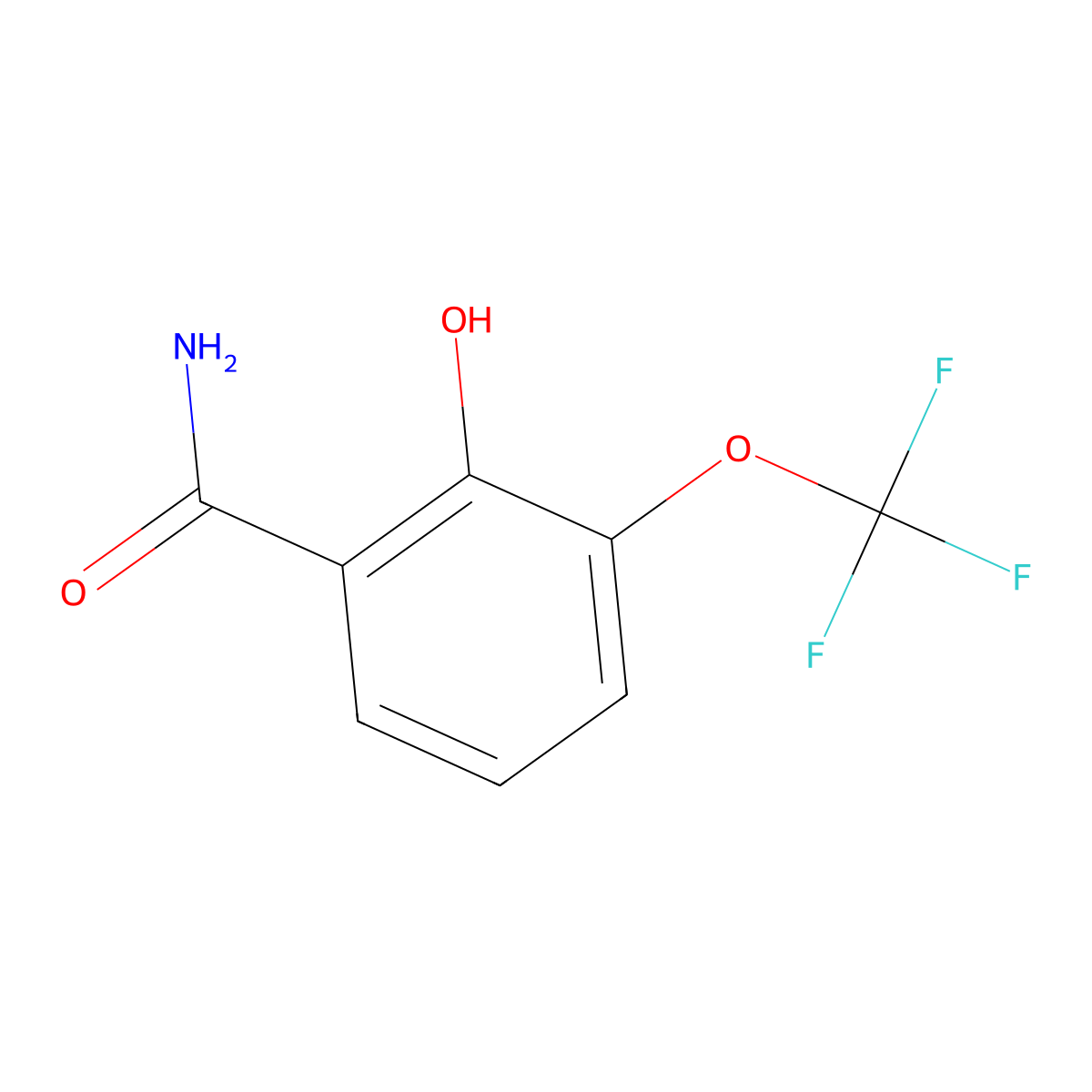 2-Hydroxy-3-(trifluoromethoxy)benzamide molecular structure, CAS 1261610-87-0