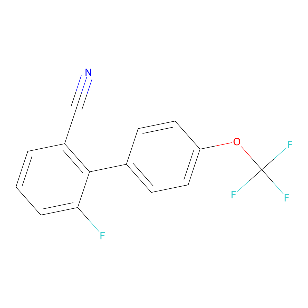 6-Fluoro-4'-(trifluoromethoxy)-[1,1'-biphenyl]-2-carbonitrile molecular structure, CAS 1261610-95-0