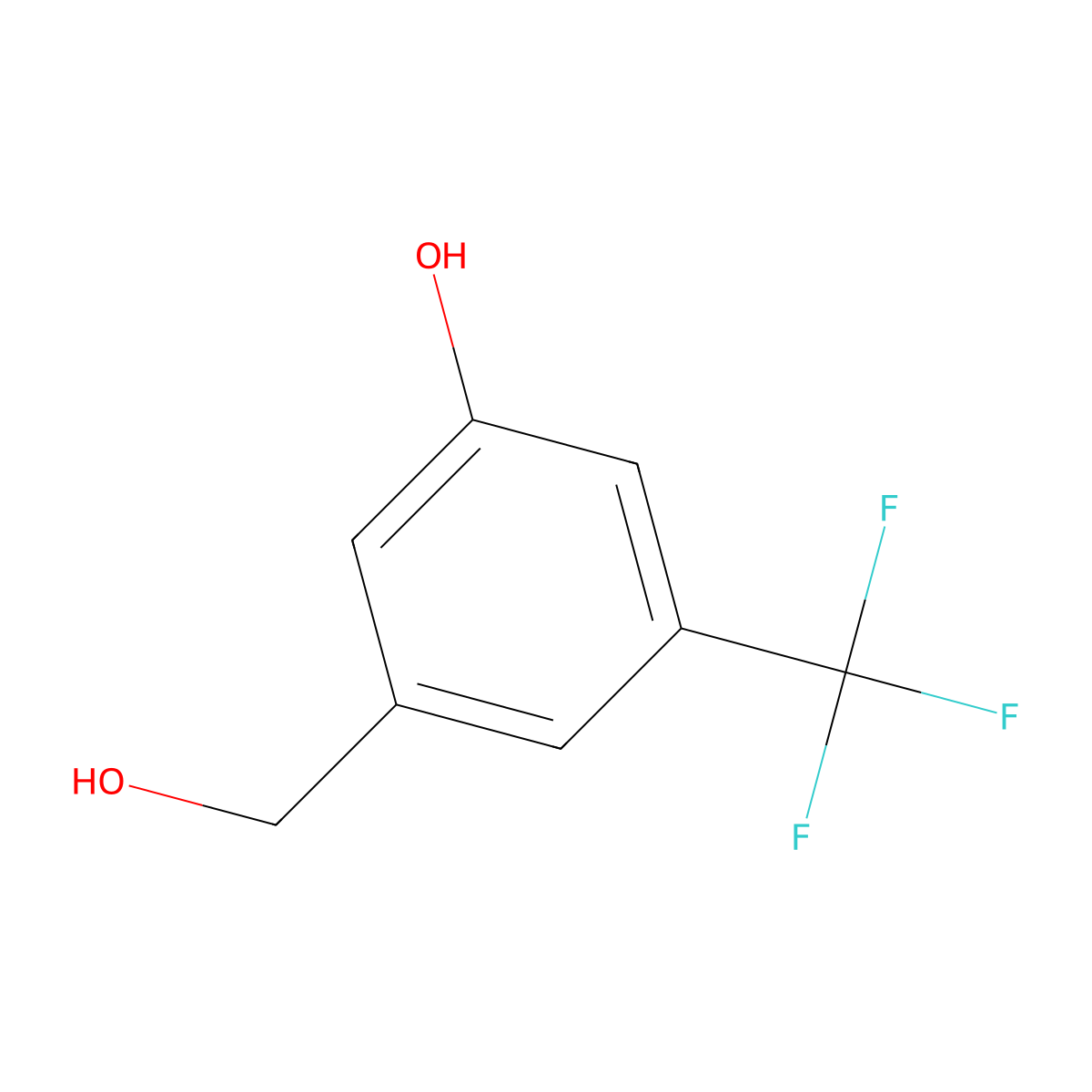 3-(Hydroxymethyl)-5-(trifluoromethyl)phenol molecular structure, CAS 1261611-31-7