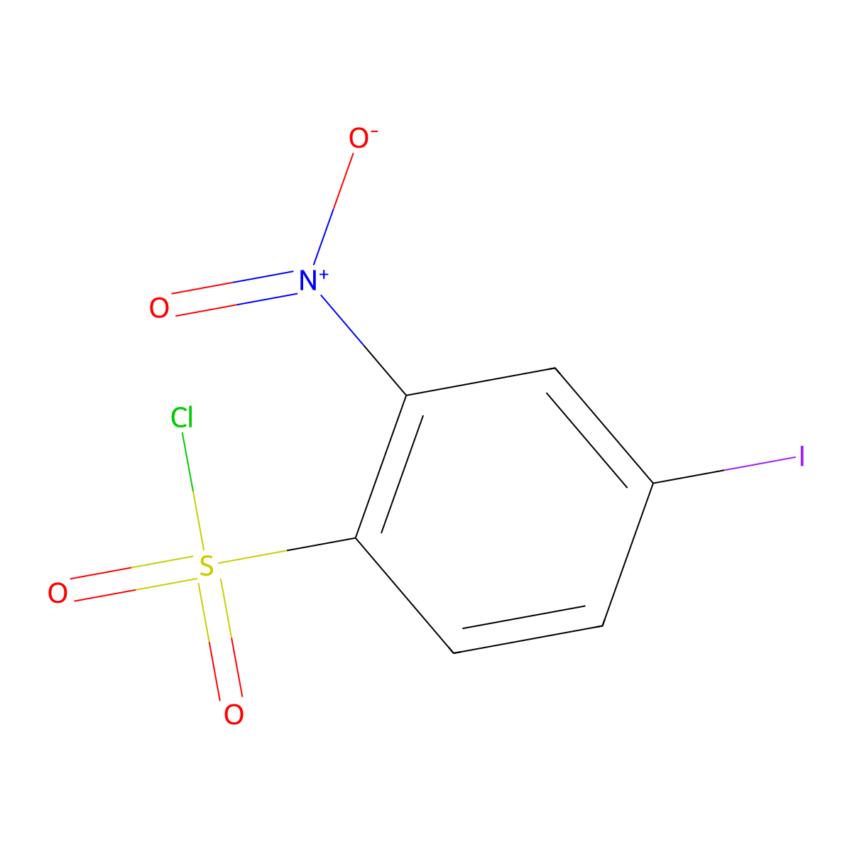 4-Iodo-2-nitrobenzene-1-sulfonylchloride molecular structure, CAS 1261611-49-7