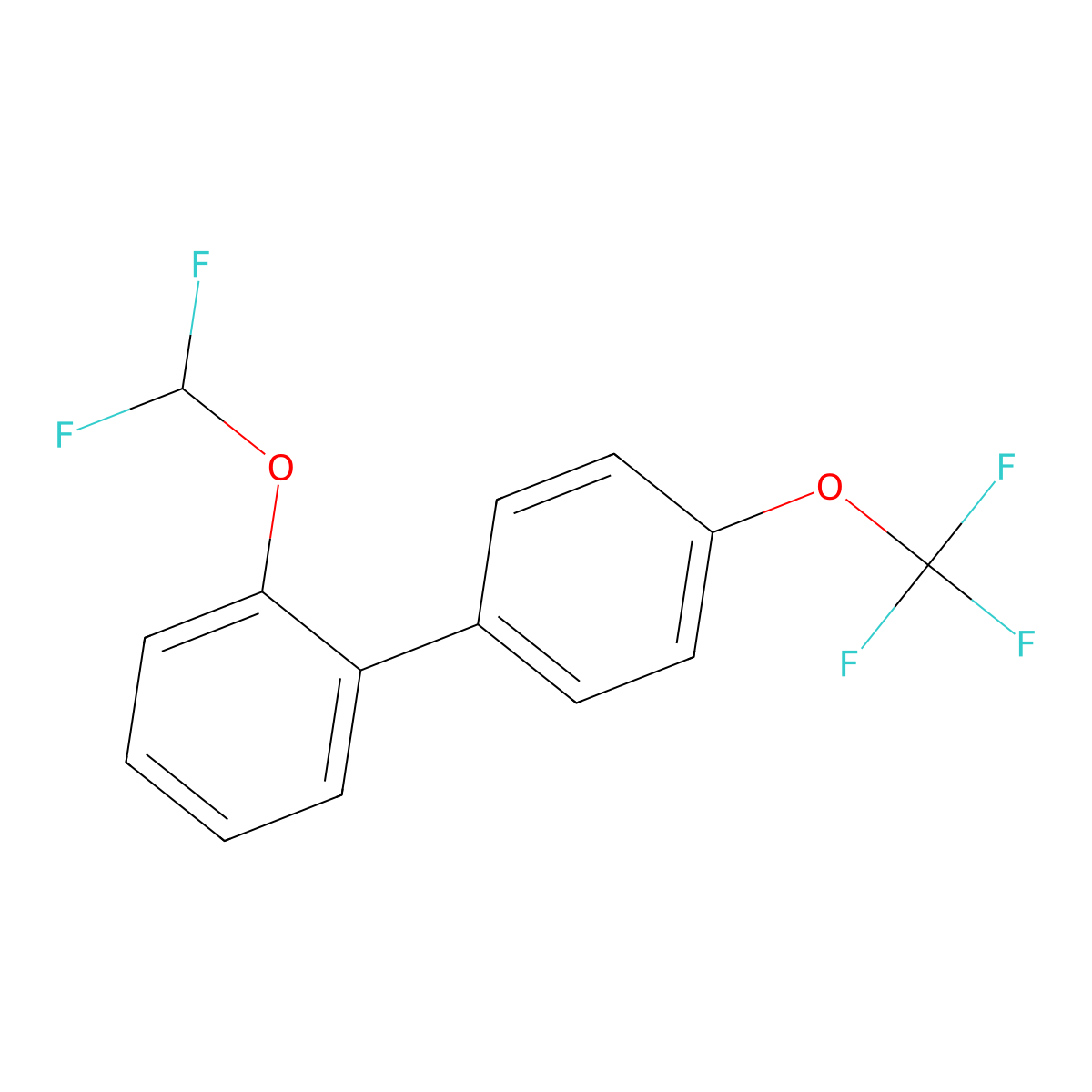 2'-(Difluoromethoxy)-4-(trifluoromethoxy)biphenyl molecular structure, CAS 1261611-58-8