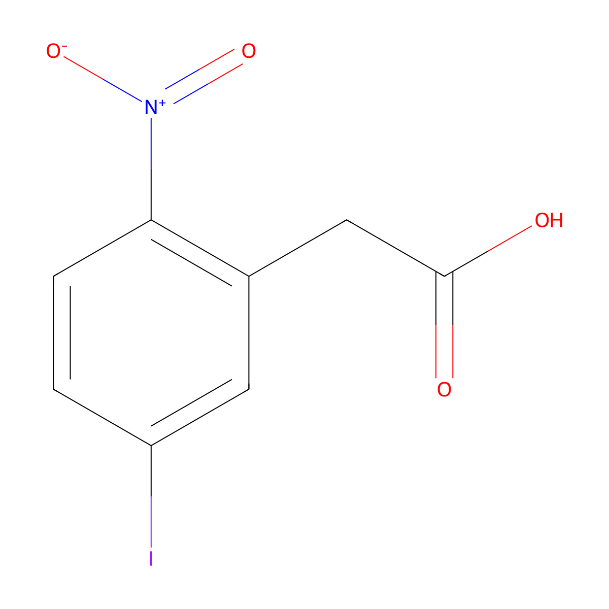 2-(5-Iodo-2-nitrophenyl)acetic acid molecular structure, CAS 1261611-97-5