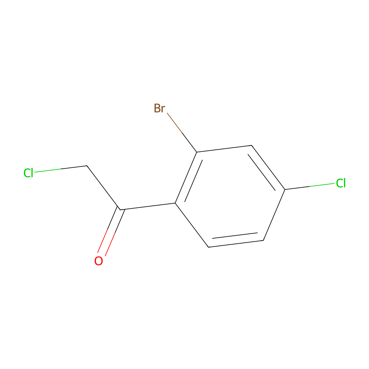 1-(2-Bromo-4-chlorophenyl)-2-chloroethan-1-one molecular structure, CAS 1261613-24-4