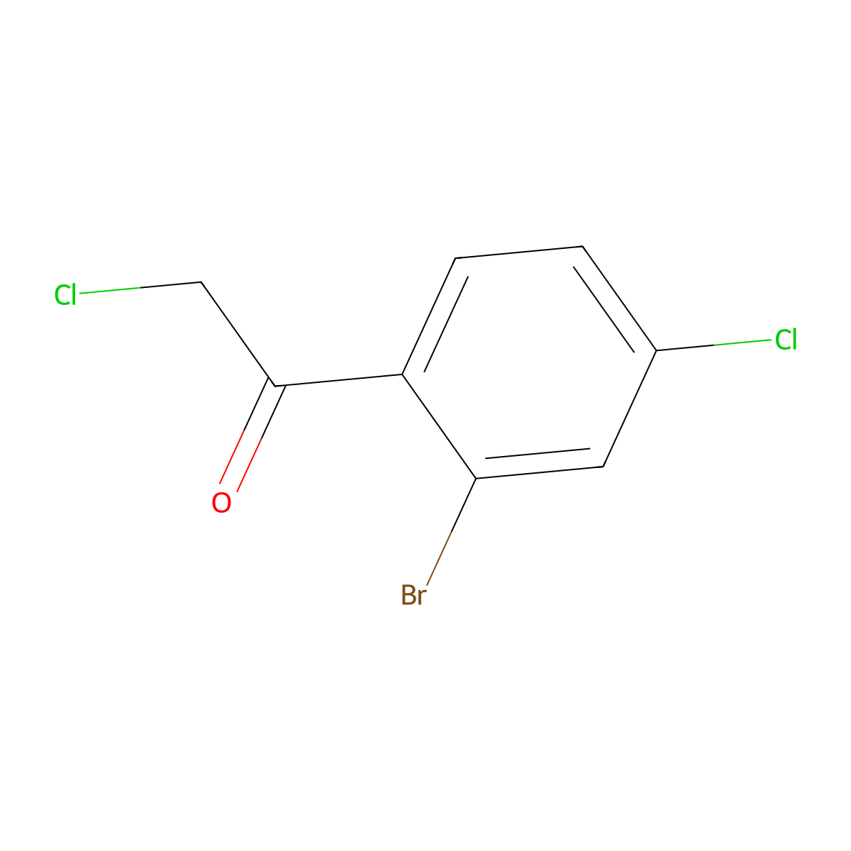 1-(2-Bromo-4-chlorophenyl)-2-chloroethan-1-one molecular structure, CAS 1261613-24-4
