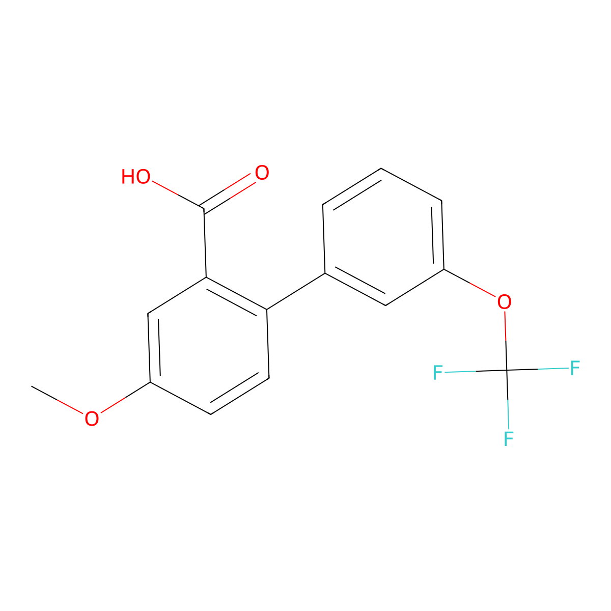 5-Methoxy-2-(3-trifluoromethoxyphenyl)benzoic acid molecular structure, CAS 1261613-27-7