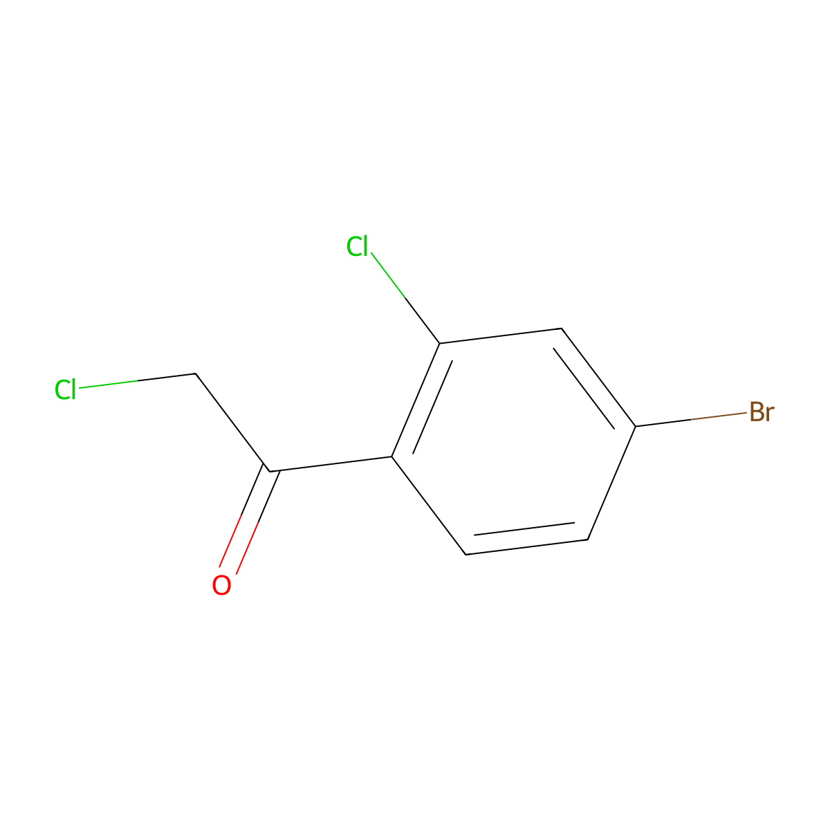 1-(4-Bromo-2-chlorophenyl)-2-chloroethan-1-one molecular structure, CAS 1261613-32-4