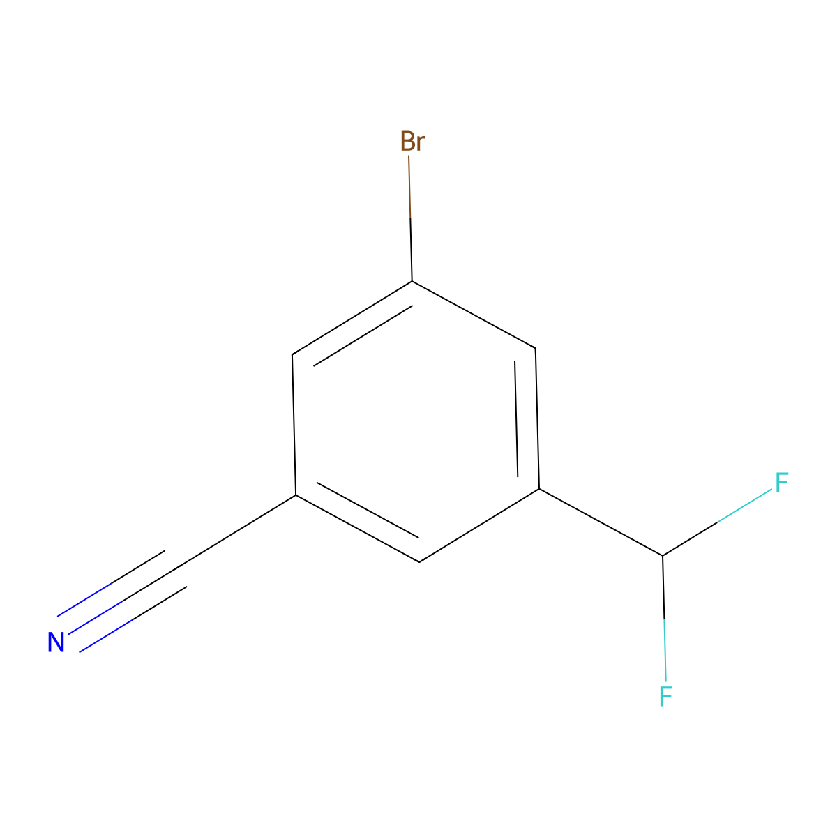 3-Bromo-5-(difluoromethyl)benzonitrile molecular structure, CAS 1261614-10-1