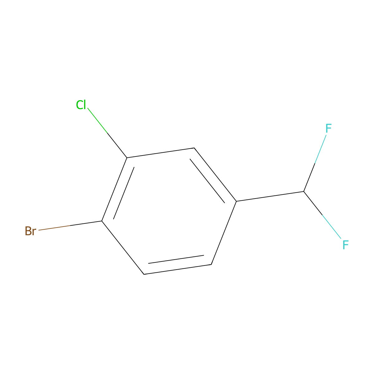 1-Bromo-2-chloro-4-(difluoromethyl)benzene molecular structure, CAS 1261614-16-7