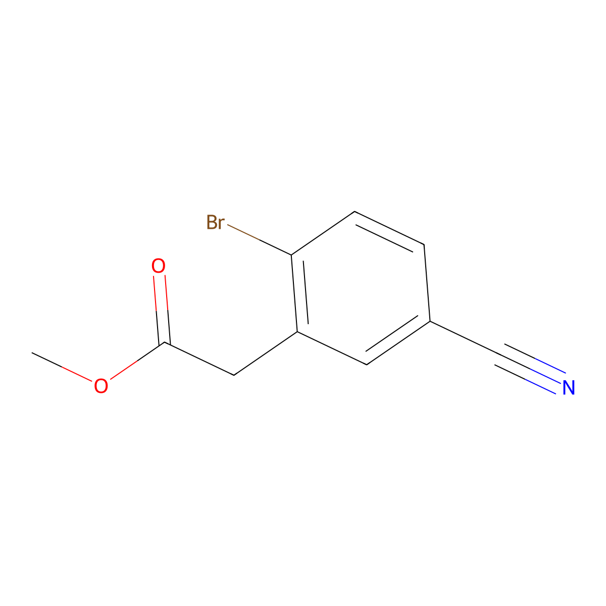 Methyl 2-(2-bromo-5-cyanophenyl)acetate molecular structure, CAS 1261614-60-1