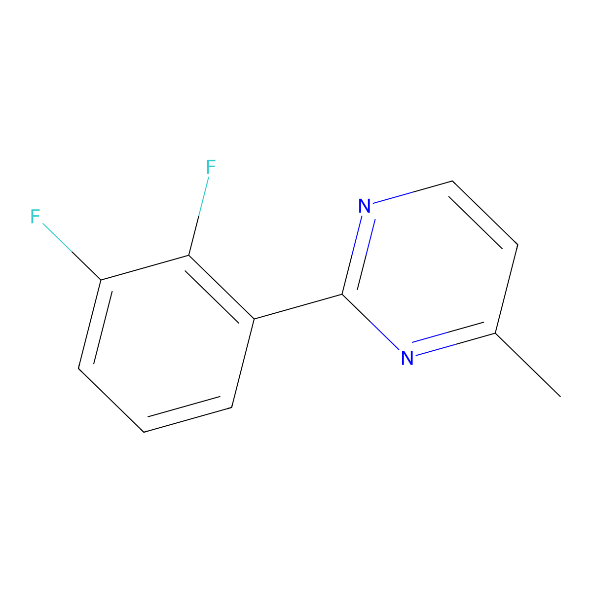 2-(2,3-Difluorophenyl)-4-methylpyrimidine molecular structure, CAS 1261614-69-0
