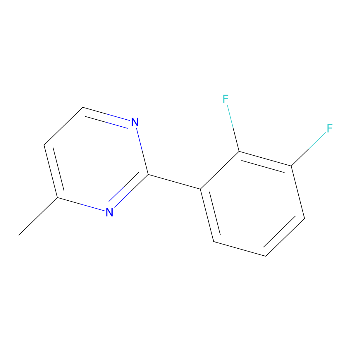 2-(2,3-Difluorophenyl)-4-methylpyrimidine molecular structure, CAS 1261614-69-0