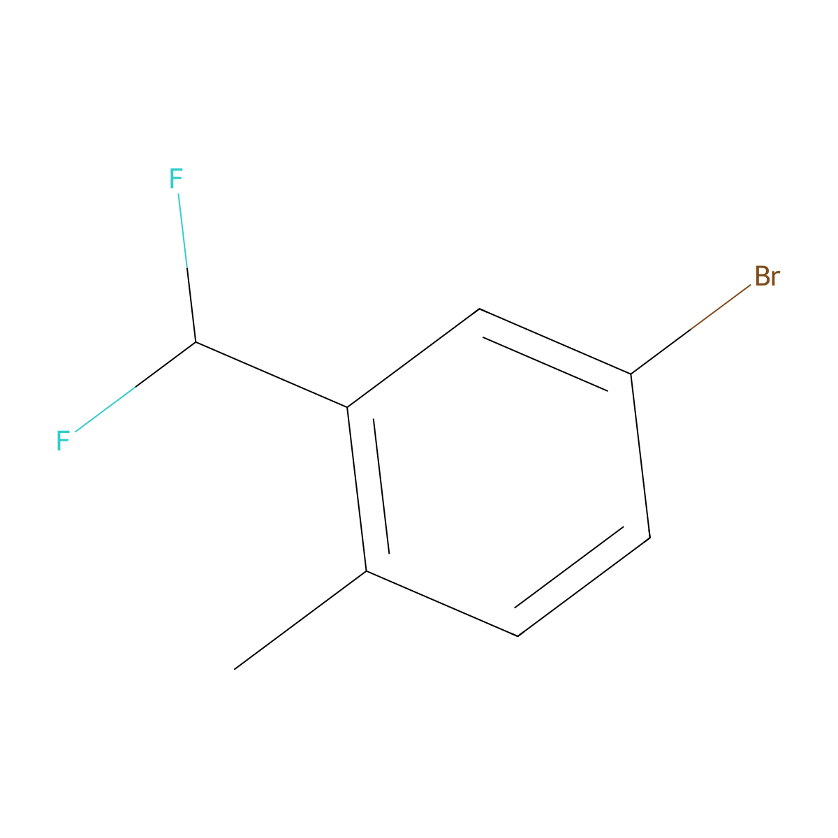 4-Bromo-2-(difluoromethyl)-1-methylbenzene molecular structure, CAS 1261614-71-4
